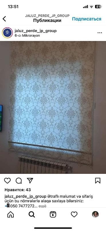 Ikili stor perde jaluz sifarisi qebul olunur Turkiye istehsali unvana