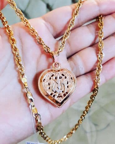 Çəngəllər: Boyunbağı, Sarı qızıl, 585 Əyar, 8800 g — 4