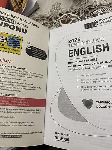 Kitablar və jurnallar: Məhsul: “English – 2025 Test Toplusu” (DİM) - Təyinat: Ümumi orta (9 — 3