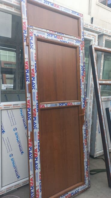 qapı ev ucun: Tualet üçün İşlənmiş Plastik qapı 80x205 sm Zamok ilə, Zəmanətsiz, Ödənişli quraşdırma, Ödənişli çatdırılma, Rayonlara çatdırılma — 1