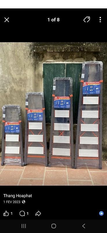 rezin pol: Dörd pilləli məişət nərdivanı - Tip: qatlanan, dayaqlı məişət — 7