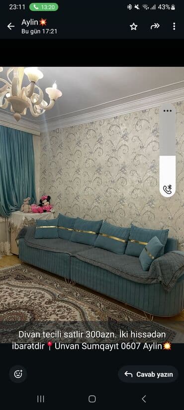 sumqayitda is elanlari: Künc divan, Açılmayan, Bazasız, Parça, Çatdırılma yoxdur — 1