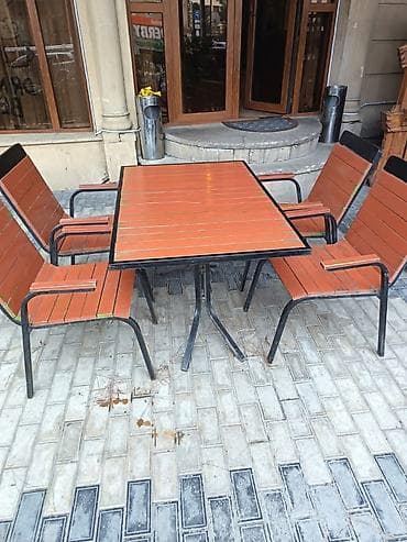 nerjavik stol: Balkon üçün, İşlənmiş, Kvadrat masa, 4 stul — 1