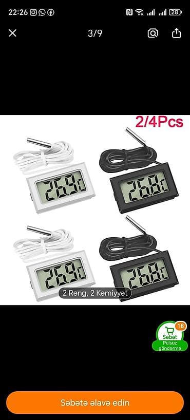 Rəqəmsal LCD termometr – uzaqdan ölçən probla Məhsulun təsviri: - LCD