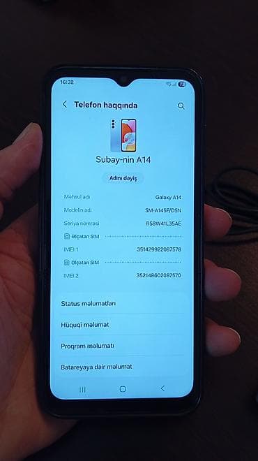 Техника и электроника: Samsung Galaxy A14, 64 ГБ, цвет - Серый, Сенсорный, Отпечаток пальца, Две SIM карты — 1