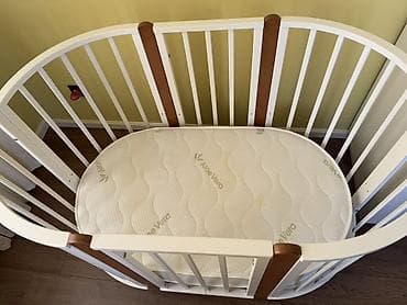 intex matras: Oval formalı uşaq beşiyi və döşək - Dizayn: Oval formalı, ağ rəngli — 3