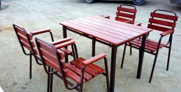 stol stul işlenmiş: Yeni, Kvadrat masa, 4 stul, Açılmayan, Stullar ilə, Taxta, Azərbaycan — 2