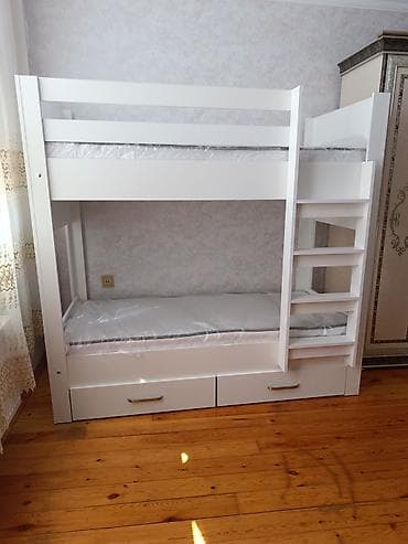 2 mertebeli kravat: Oğlan və qız üçün, Yeni, Çarpayı, Matras ilə, Siyirməli, Laminat — 3