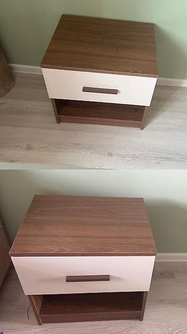 kunc divan ortukleri: İki rəng kombinasiyalı yataq otağı tumbası - Material: laminat/LDSP — 1