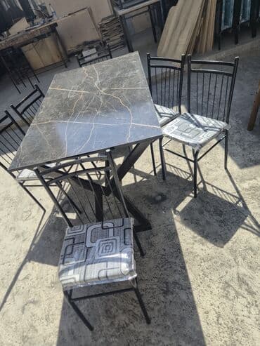 стол для маникюра: Qonaq otağı üçün, Yeni, Açılmayan, Dördbucaq masa, 6 stul — 8