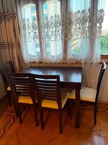 pendir: Yemək otağı üçün masa və TƏZƏ 5 ədəd stul dəsti ünvan 8ci mikrorayon — 2