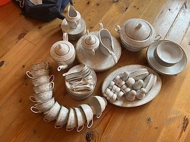 Nahar dəsti, rəng - Ağ, Farfor, 6 nəfərlik