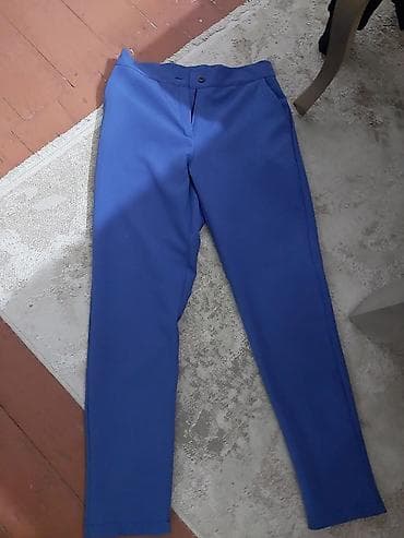 paraşut şalvar: Qadın kostyumu – kobalt mavi rəngdə 2 parçalı dəst - Üst: ikiqat — 2