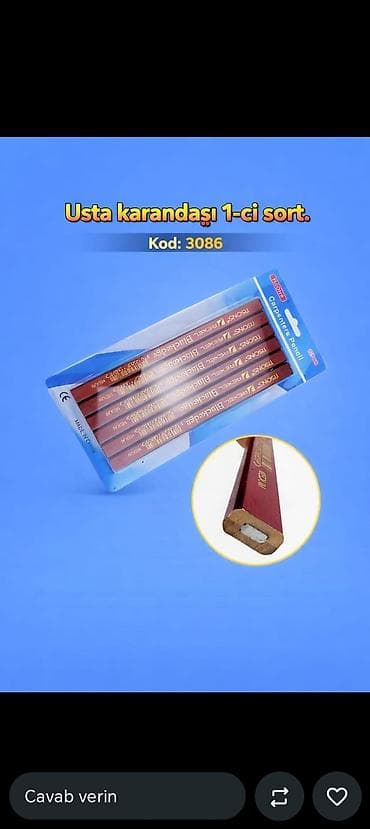 Usta karandaşı – 1-ci sort Kod: 3086 - Peşəkar dülgər və ustalar üçün