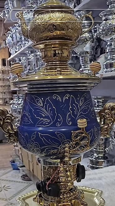 Elektrik samovar dəstləri – klassik dizayn, zəngin oyma və naxışlarla