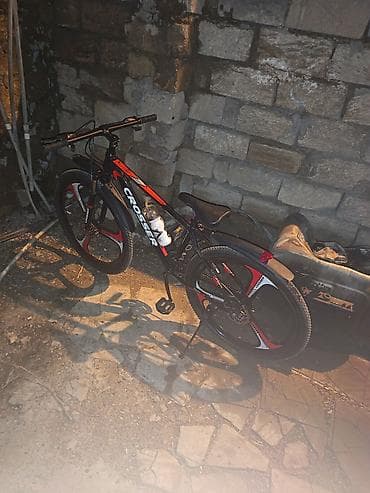 asma mühərrikli velosiped nədir: Crosser dağ velosipedi - Rəng: Qara-qırmızı dizayn, idman üslubu - — 1