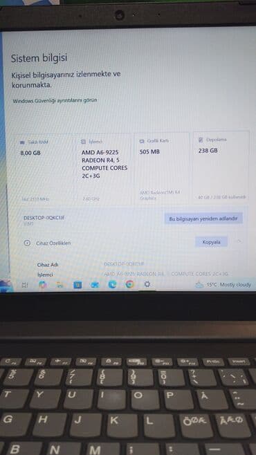 noutbuk ucuz: İşlənmiş Lenovo 15.6 ", AMD A6, 256 GB — 7