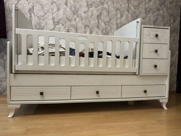 Oğlan və qız üçün, İşlənmiş, Dördbucaq, Beşik, Dəstsiz, Matrassız, Yellənmə mexanizmsiz