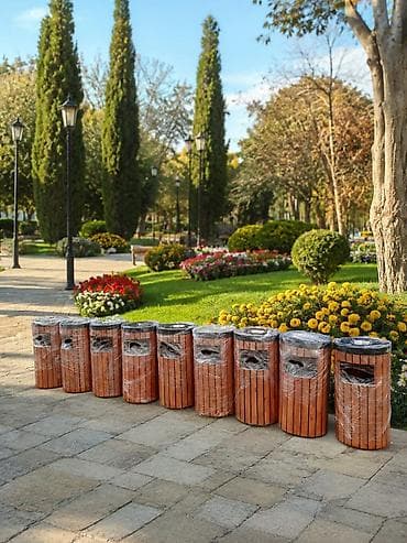 hell bizon qablari: Açıq məkanlar üçün dekorativ tullantı qutuları - Material: metal — 1
