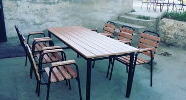 stol stul işlenmiş: Yeni, Kvadrat masa, 4 stul, Açılmayan, Stullar ilə, Taxta, Azərbaycan — 14