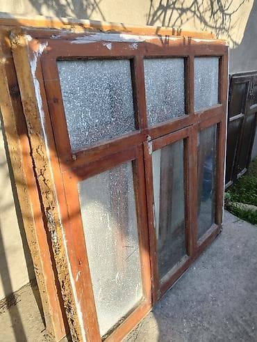 taxda: İşlənmiş Təkli Taxta pəncərə, Еni: 140 sm, Uzunluğu: 140 sm — 2