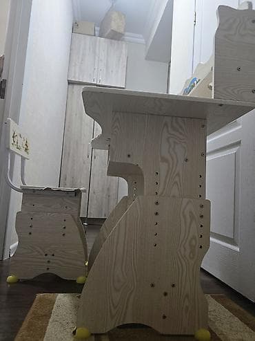 Uşaq üçün yazı‑oxu dəsti – masa və skamya. Taxtadır, dəmir deyil — 3