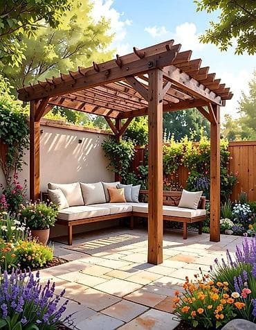 Bağ üçün taxta pergola - Material: təbii ağac (möhkəm konstruksiya lalafo.az -da Bağ üçün taxta pergola - Material: təbii ağac (möhkəm konstruksiya