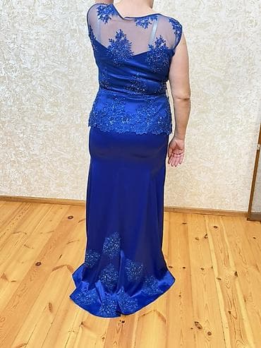 desd paltarlar: Məhsul: Zərif ziyafət dəsti – mavi rəngli uzun ətək və uyğun üst - — 2