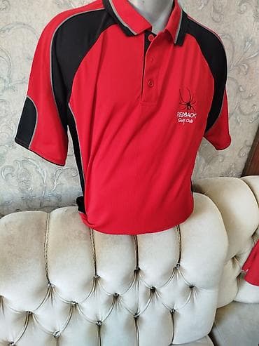 Redback Golf Club polo köynəyi - Rəng: qırmızı, qara və boz detallı - — 2