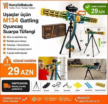 volta vs 1: Uşaqlar üçün M134 Gatling Oyuncaq Suarpa Tüfəngi (J-SHOT JF-75A) - — 2