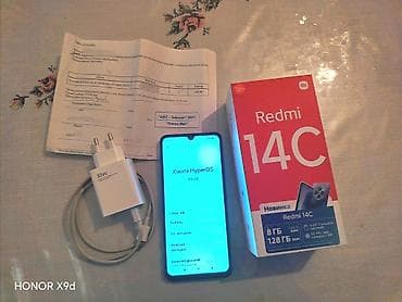 ıkinci el telefon: Redmi 14C, 128 GB, Barmaq izi, İki sim kartlı, Sənədlərlə — 2