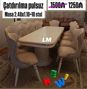Qonaq otağı üçün, Yeni, Açılmayan, Oval masa