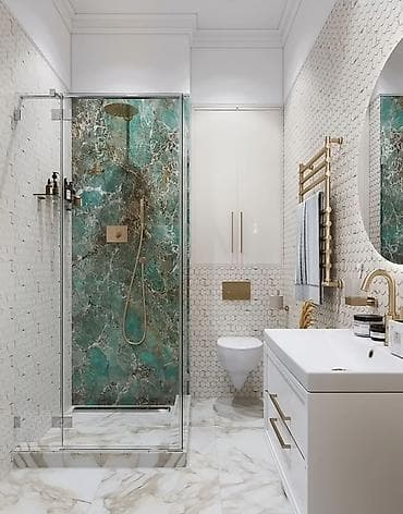 step deke: Böyük ölçülü porselen/keramoqranit plitələr – vanna otağı, duş — 4