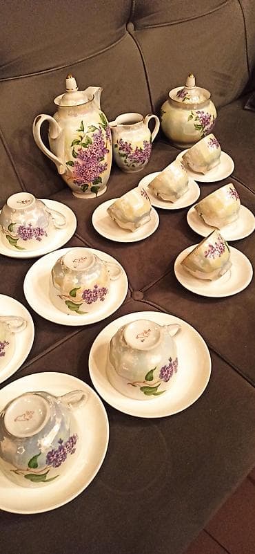 saxlama qabı: Çay dəsti, rəng - Yasəmən, Farfor — 4