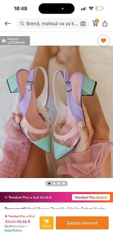 ayaqqabı 38: 4 dəfə geyinilib 45 manata alınıb Rəngli xanım tufliləri – açıq — 3