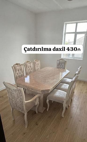 Qonaq otağı üçün, İşlənmiş, Dördbucaq masa, 6 stul lalafo.az -da Qonaq otağı üçün, İşlənmiş, Dördbucaq masa, 6 stul