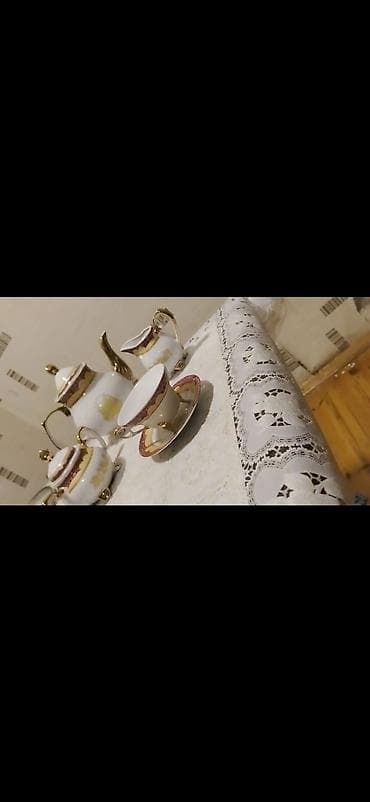 Çay dəsti, rəng - Ağ, Farfor