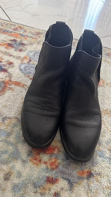 rum reqemli saat: Massimo René - Model: Chelsea tərzli qara dəridən bot - Material — 3