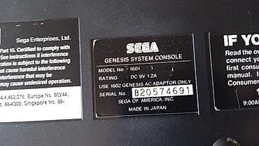 sega mega: Sega Genesis 16-bit oyun konsolu – Model 1601 (Made in Japan) — 2