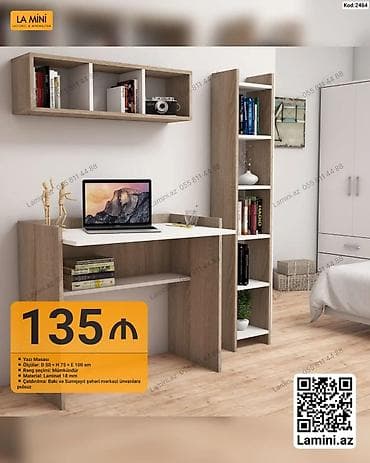 divar kitab refleri: Düz masa, Stulsuz, Polkalı, Siyirməsiz, Sadə laminat — 1