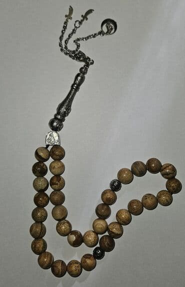 rus papağı: Təsbeh qum rəngi 33 daş
чётки песочный цвет 33 бусины — 3