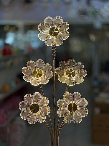 Вазы: Qızılı çiçək dizaynlı döşəmə lampası - Tip: Döşəmə lampası - Dizayn — 3