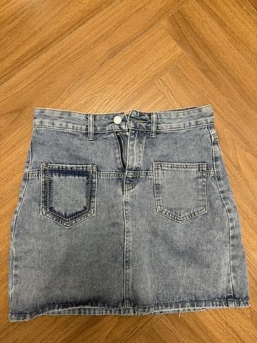Ətəklər: Denim yubka - Material: qalın denim (cotton əsaslı) - Rəng: mavi — 3