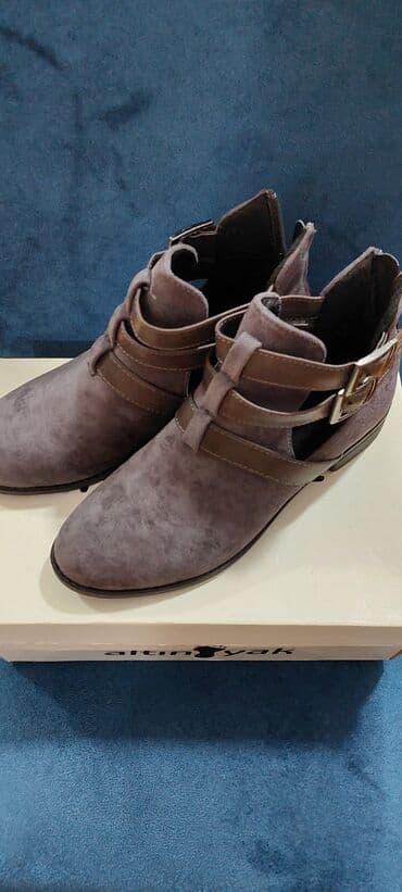 qiz ucun botlar: Ölçü: 38, rəng - Boz, Yeni — 2