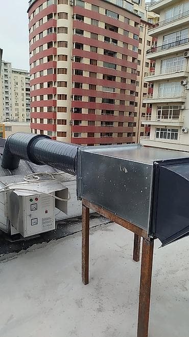 Restoran, kafe avadanlığı: Sənaye tipli havalandırma və hava kanalı sistemi - Damüstü — 1