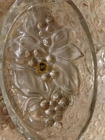 Şüşə meyvə qabı – oval forma - Material: qalın, şəffaf şüşə - Dizayn — 9