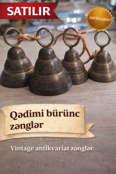 старинные напольные часы для дома: Qədimi bürünc zənglər Vintage / antikvar dekor elementi Klassik — 1