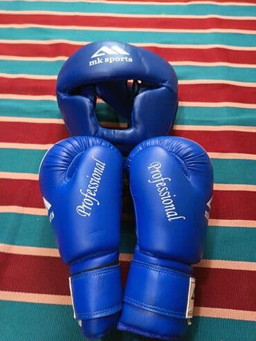 mma əlcəyi qiyməti: MK Sports boks dəsti – mavi rəng - Dəst: 1 ədəd baş qoruyucu + 1 cüt — 2