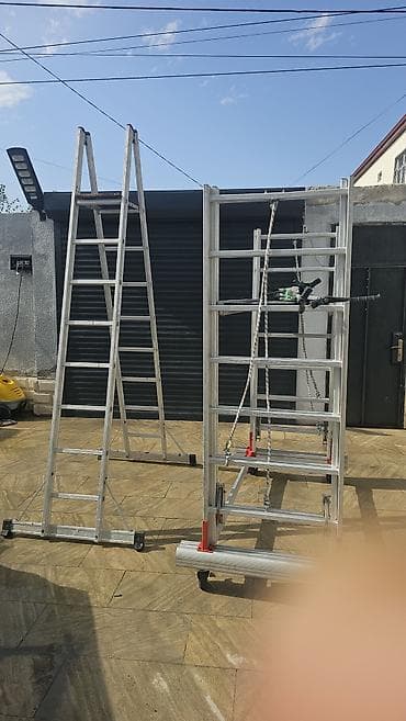 tekerli lesa: Alüminium mobil iskele (platformalı) - Material: yüngül və möhkəm — 8