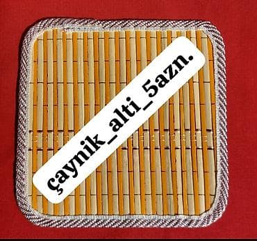 cay dezgahi: Bambukdan hazırlanmış kvadrat çaynikaltı/istilik keçirməyən altlıq. 1 — 4